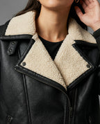 Damen Winterjacke Vintage PU-Leder Oversize Puffer Jacke Dunkelbraun