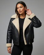 Damen Winterjacke Vintage PU-Leder Oversize Puffer Jacke Dunkelbraun