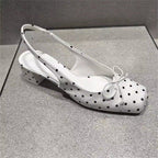 Damen Slingback Ballerinas mit Punkten und Schleifenverzierung R&B