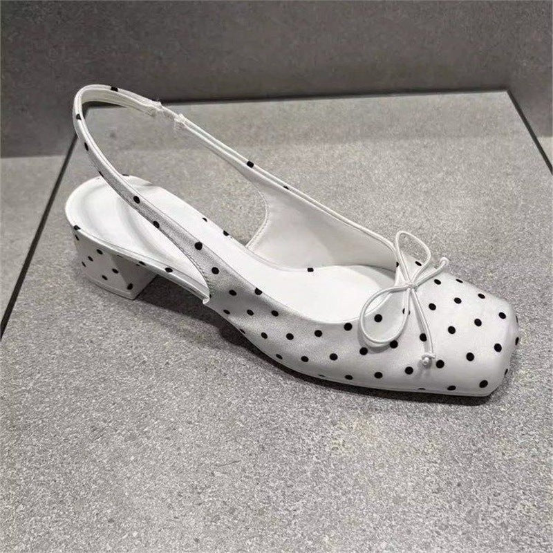 Damen Slingback Ballerinas mit Punkten und Schleifenverzierung R&B