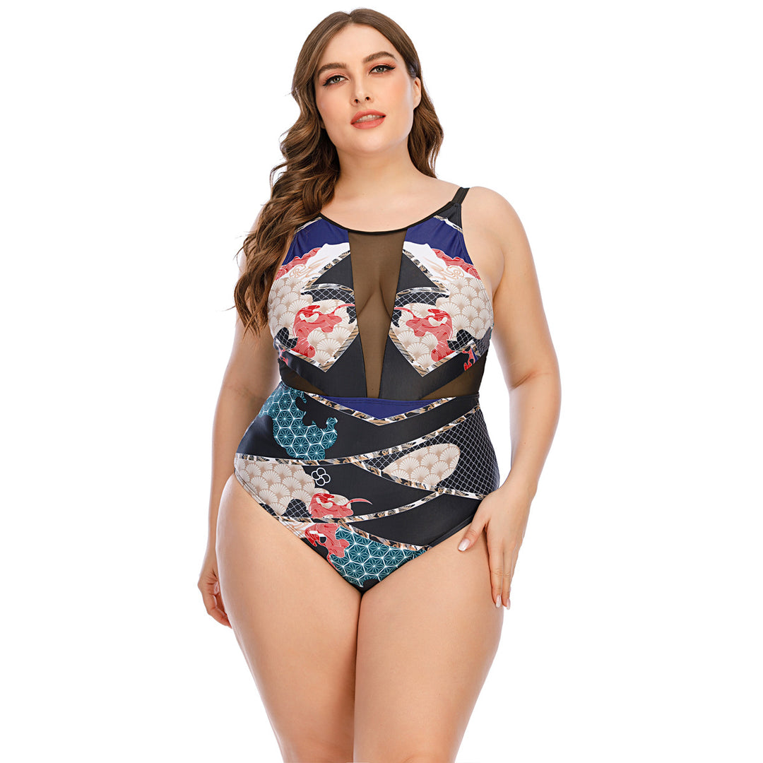 Damen Sportlicher Einteiler mit modischem Schnitt und transparenten Einsätzen R&B