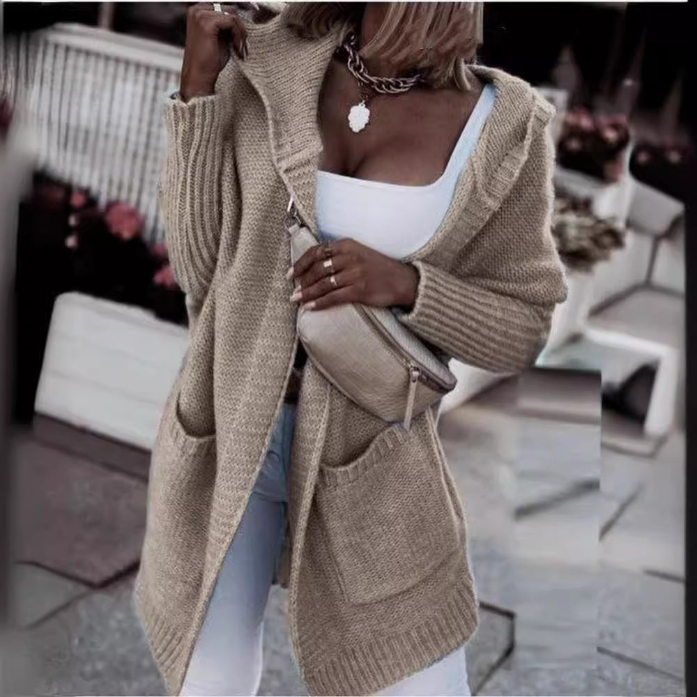 Damen Strickjacke mit Kapuze R&B