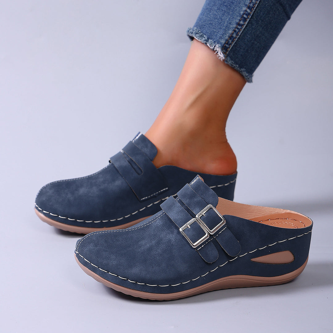 Damen Komfortable Clogs mit verstellbarem Doppelschnallenverschluss R&B