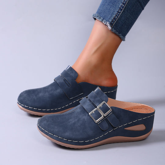 Damen Komfortable Clogs mit verstellbarem Doppelschnallenverschluss R&B