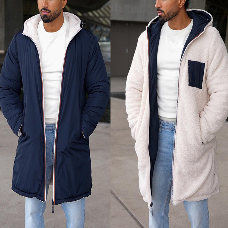 Herren umkehrbare Winterjacke mit weichem Innenfutter R&B