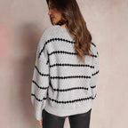 Damen Strickjacke mit markantem Muster und voluminösen Ärmeln R&B