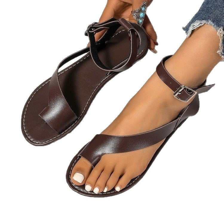 Damen Offene Riemchen-Sandalen mit elegantem Schnallenverschluss R&B