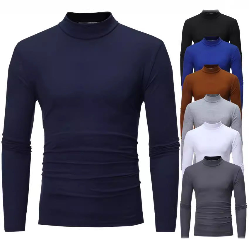 Rollkragen Langarmshirt Herren aus Baumwolle