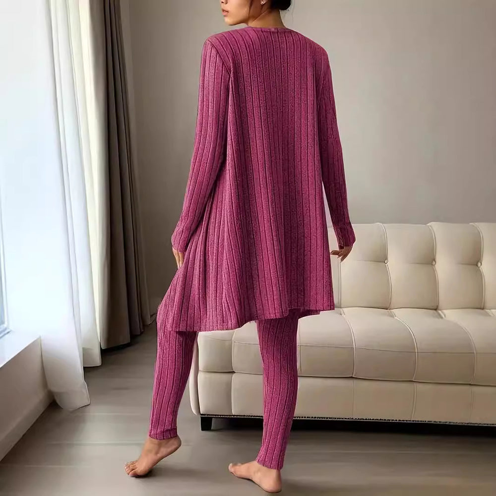 Damen komfortables Strick-Loungewear Set R&B