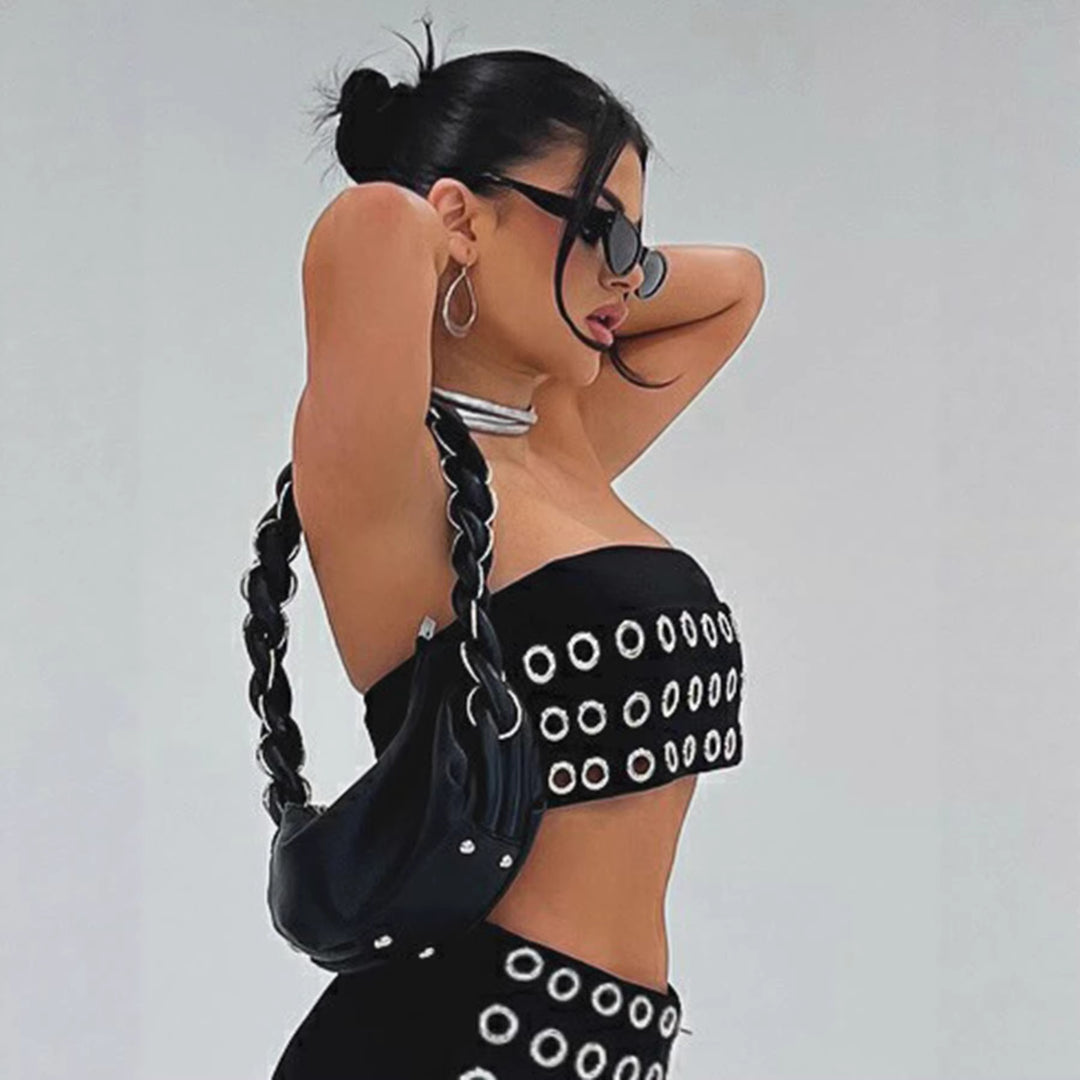 Damen Modische Shorts mit auffälliger Ösenverzierung R&B