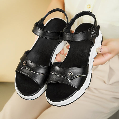 Damen Komfortable Sandalen mit verstellbaren Riemen und analytischem Fußbett R&B