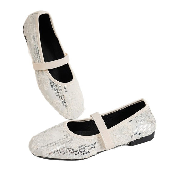 Damen Ballerinas mit glitzernder Oberfläche R&B