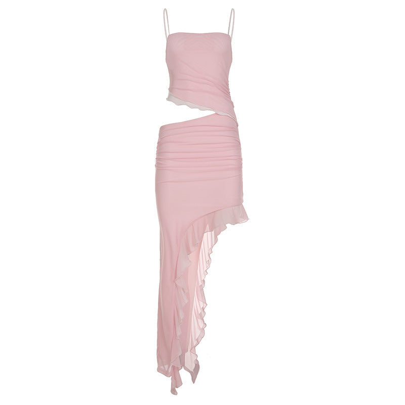 Damen Spitzen-Maxikleid mit verstellbaren Trägern R&B