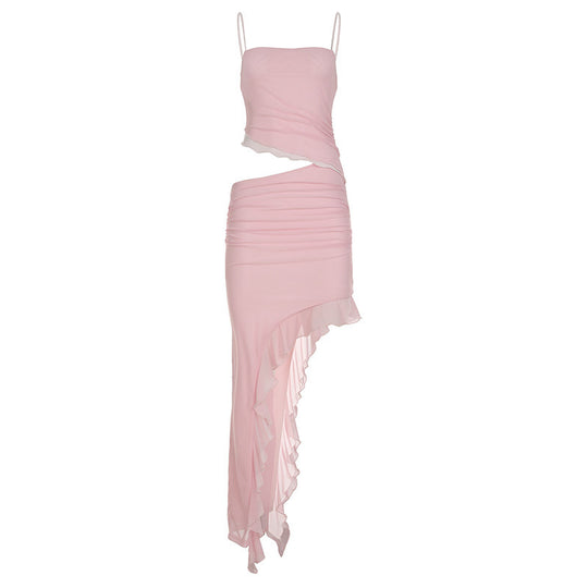 Damen Spitzen-Maxikleid mit verstellbaren Trägern R&B