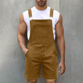 Herren Latzshorts aus Baumwoll-Denim mit praktischen Taschen und verstellbaren Trägern R&B