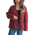 Damen Strickjacke mit eleganten Taschen und strukturiertem Design R&B