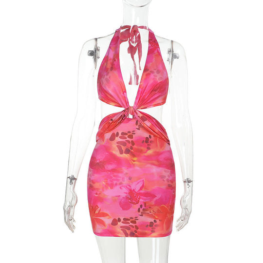 Damen Halterkleid mit floralem Design und femininem Schnitt R&B