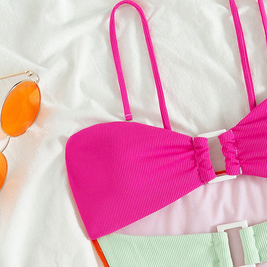 Damen Cut-Out Bikini mit modischem Farbwechsel R&B