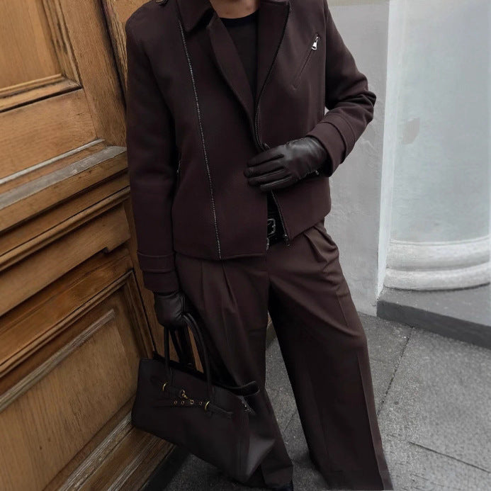 Damen modische cropped Jacke im minimalistischen Stil mit Taschen R&B
