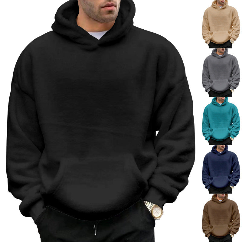 Unisex nan kuscheliger Teddy-Fleece Hoodie mit überlanger Passform und Kängurutasche R&B