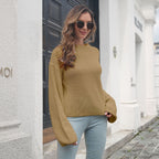 Damen Grobstrickpullover mit weiten Ärmeln und modernem Design R&B