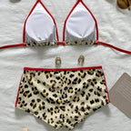 Damen Triangel-Bikini mit sportivem Shorty und animalischem Design R&B