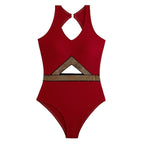Damen Sportlicher Einteiler Badeanzug R&B
