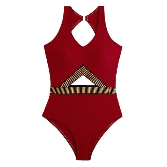 Damen Sportlicher Einteiler Badeanzug R&B