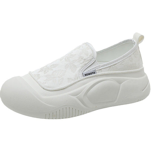 Damen Slip-On Sneakers mit floralem Design und rutschfester Sohle R&B