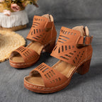 Damen Schnürsandalen im modischen Cut-Out-Design R&B