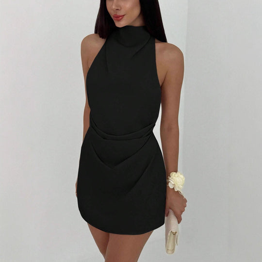 Damen Skaterkleid mit hohem Kragen und figurbetontem Schnitt R&B