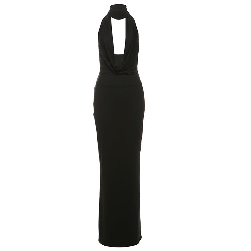 Damen Elegantes Abendkleid mit schimmerndem tiefem V-Ausschnitt und figurschmeichelnder Silhouette R&B