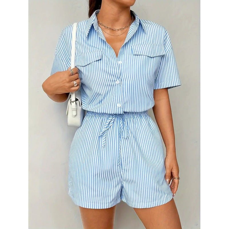 Damen Kurzoverall mit taillierter Passform und praktischen Taschen R&B