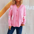 Damen Strickjacke mit verspieltem Schmetterlingsdesign und Knopfverschluss R&B