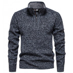 Herren Hochwertiger Pullover mit Stehkragen und Reißverschluss R&B