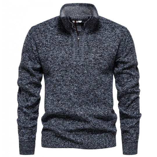 Herren Hochwertiger Pullover mit Stehkragen und Reißverschluss R&B