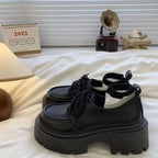 Damen Elegante und bequeme Schnürschuhe mit dickem Plateau und Innenfutter R&B