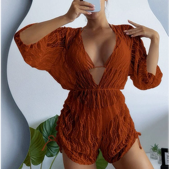 Damen Strand-Overall mit floralem Muster R&B