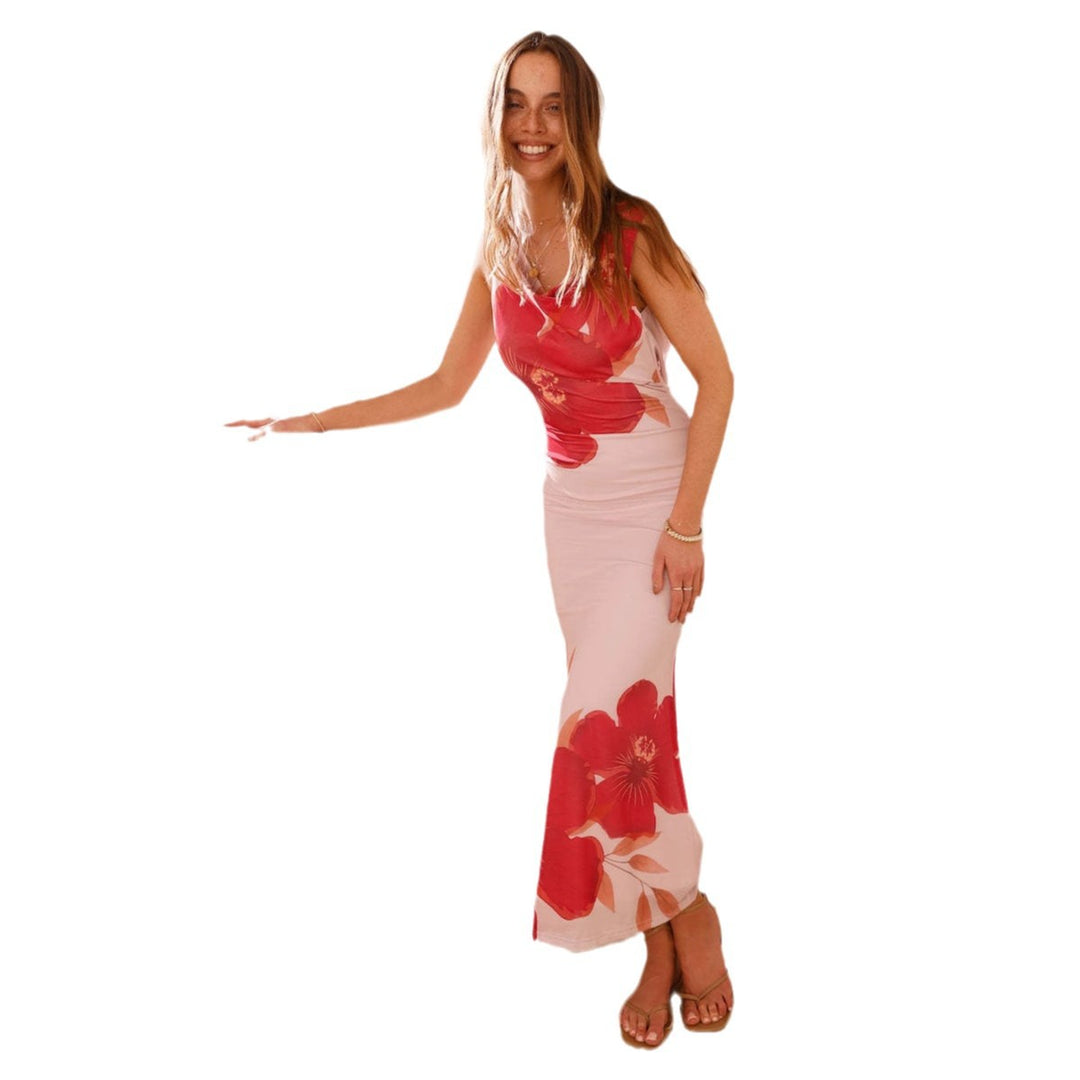 Damen Bodenlanges Maxikleid mit floralem Print und figurbetontem Schnitt R&B