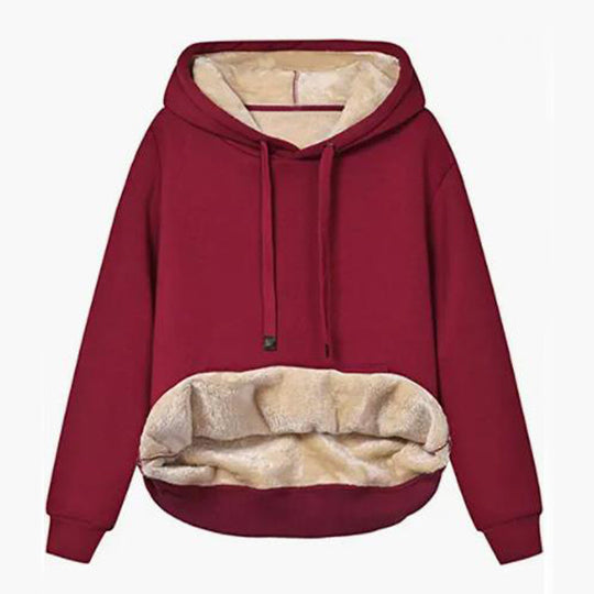 Damen Kuscheliger Kapuzenpullover mit Fleece-Futter R&B