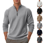 Herren sportlicher Pullover mit Reißverschluss und strukturierter Oberfläche R&B