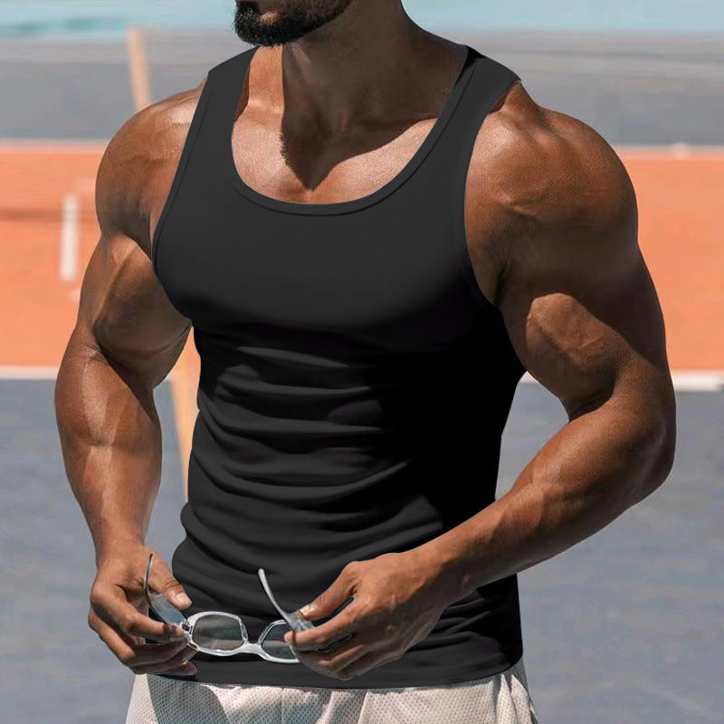 Herren atmungsaktives Sport-Tanktop mit körperbetontem Schnitt und feuchtigkeitsregulierendem Material R&B
