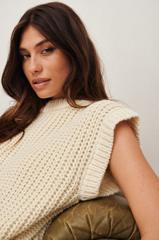 Damen Oversized Strickoberteil aus hochwertiger Baumwolle mit Tasche R&B