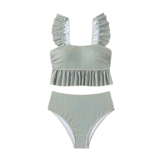 Damen Crop-Top Bikini-Set mit Rüschendetails R&B