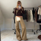 Damen weite Baumwollhose mit eleganter Schnittführung und praktischen Taschen R&B