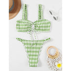 Damen Triangel-Bikini mit modischem Wickel-Design und verstellbaren Trägern R&B