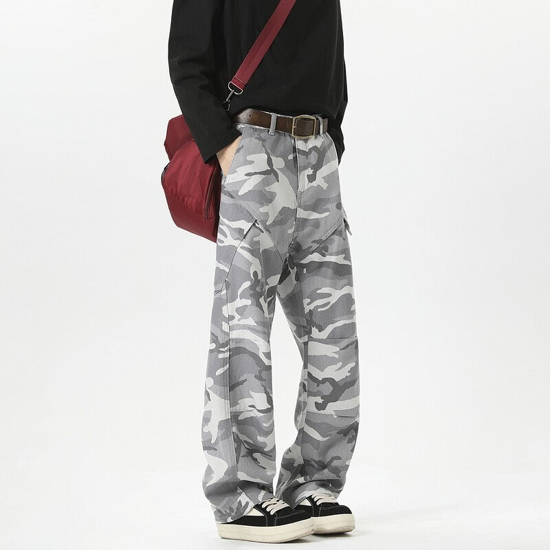 Damen Cargohose im modischen Camouflage-Design mit hohen Taschen