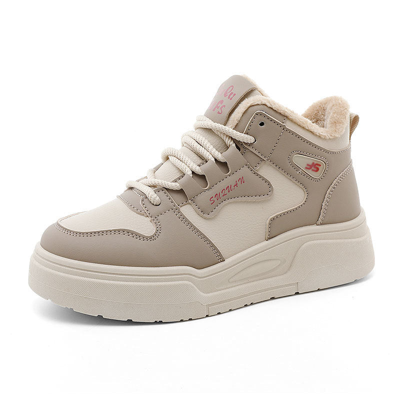 Damen Sportliche High-Top Sneakers mit weichem Fleece-Futter R&B