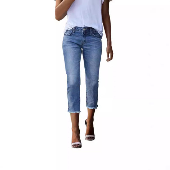 Damen zeitlose Jeans im modernen Schnitt mit cropped Bein R&B