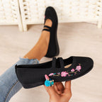 Damen Ballerinas mit floraler Stickerei und atmungsaktivem Netzdesign R&B